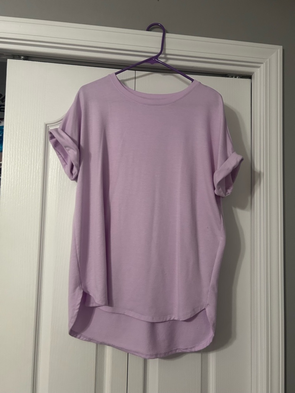 crown & ivy Lilac Short Sleeve Relaxed Crew Tee